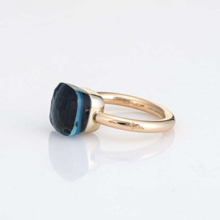 pomellato nudo london blue topaz ring classic 18k yellow gold estate jewelry 6 9347