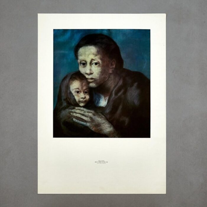 print of mother and child with fich 1966 2