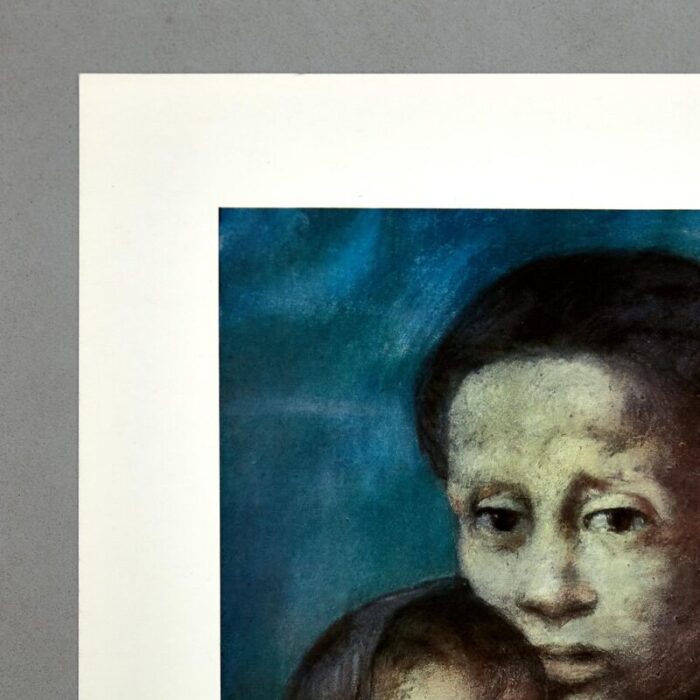 print of mother and child with fich 1966 4