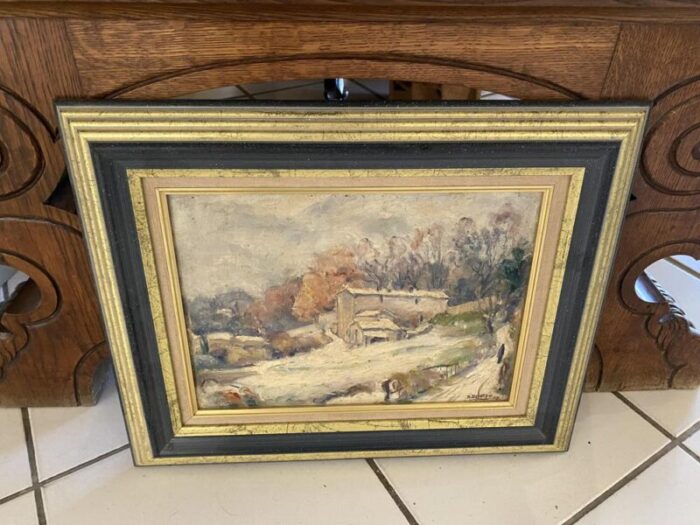 provence farm 1938 oil framed 2684