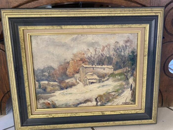 provence farm 1938 oil framed 8393