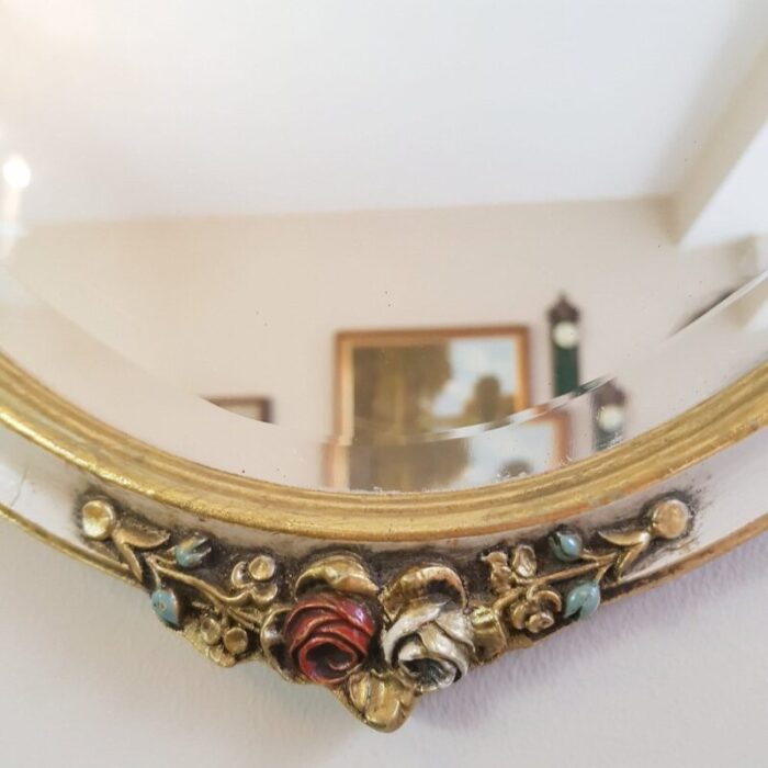 queen anne style oval mirror with bevelled edges 5