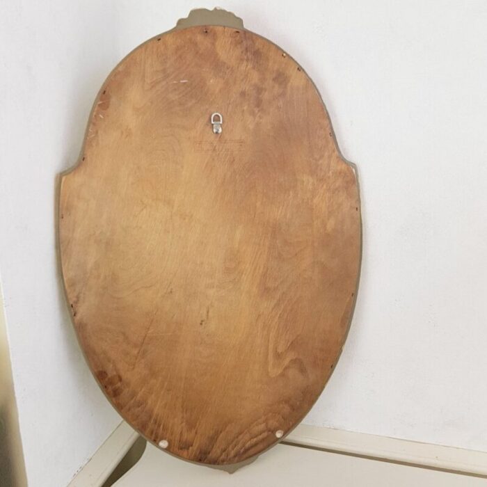 queen anne style oval mirror with bevelled edges 9