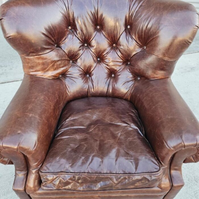 restoration hardware churchill lounge chair in cigar brown leather 4207