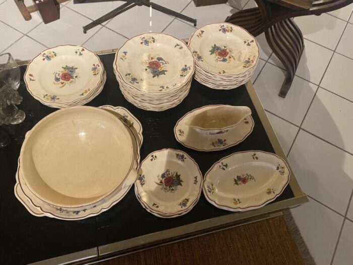 sarreguemines floral plates service set of 35 6686