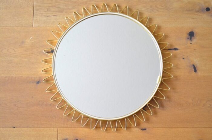 scandinavian sunburst mirror 1950s 1