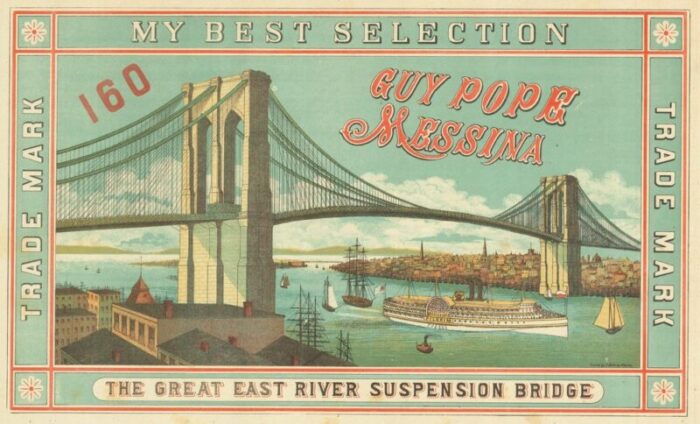 scarce advertising orange crate label featuring brooklyn bridge 1