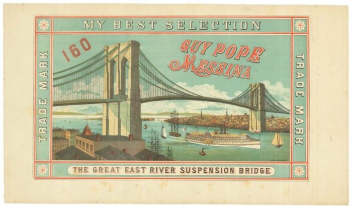 scarce advertising orange crate label featuring brooklyn bridge 2