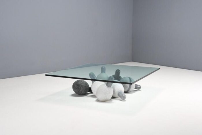 sculptural flock coffee table attributed to giulio lazzotti for bernini italy 1979 2059