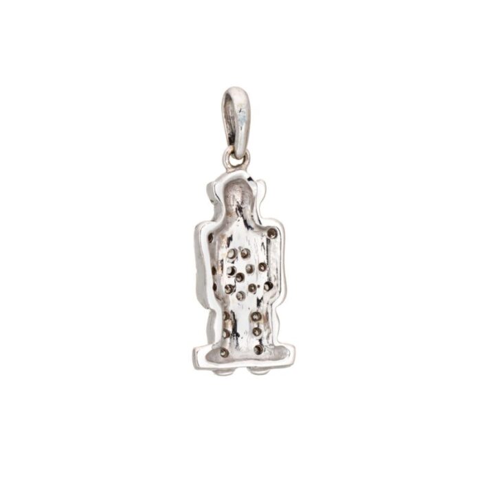 see no evil monkey charm diamond vintage 18k white gold pendant fine jewelry 5526