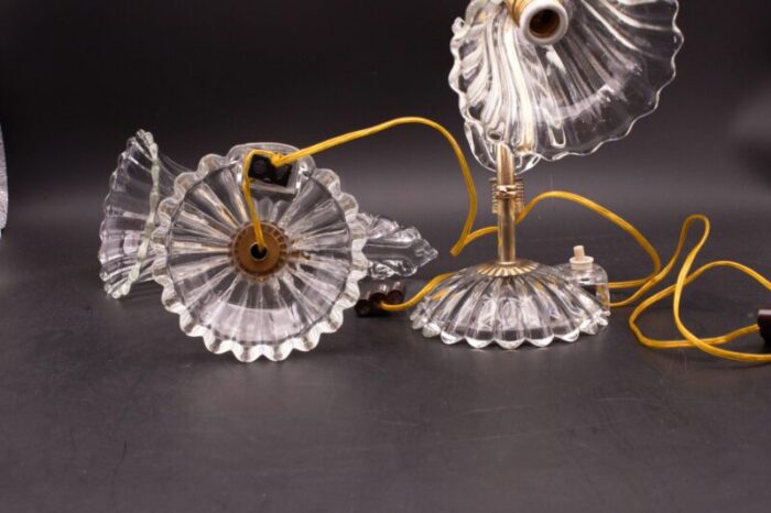 set of 2 art deco murano glass barovier e toso table lamp 1940 2568