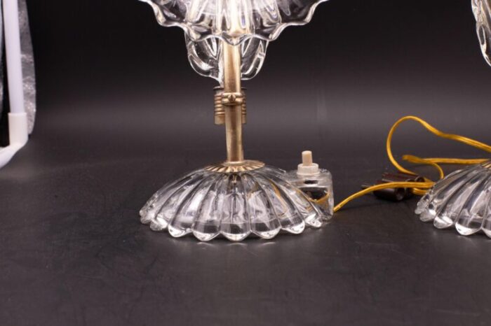 set of 2 art deco murano glass barovier e toso table lamp 1940 4235