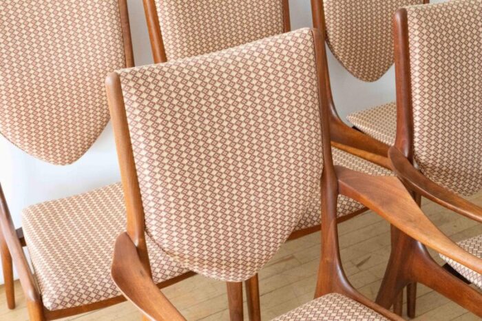 set of 6 vladimir kagan walnut dining chairs circa 1950s 5637