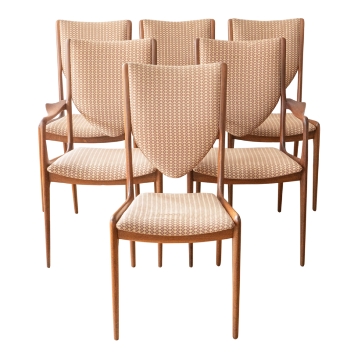 set of 6 vladimir kagan walnut dining chairs circa 1950s 7682