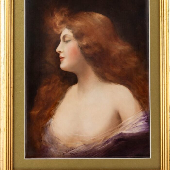 signed l davies new york fine porcelain portrait plaque manner of angelo asti 2