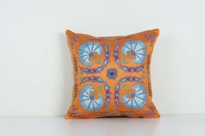 silk suzani handcrafted embroidered cushion cover 1