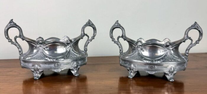 silver plated table planters 1880 set of 2 1