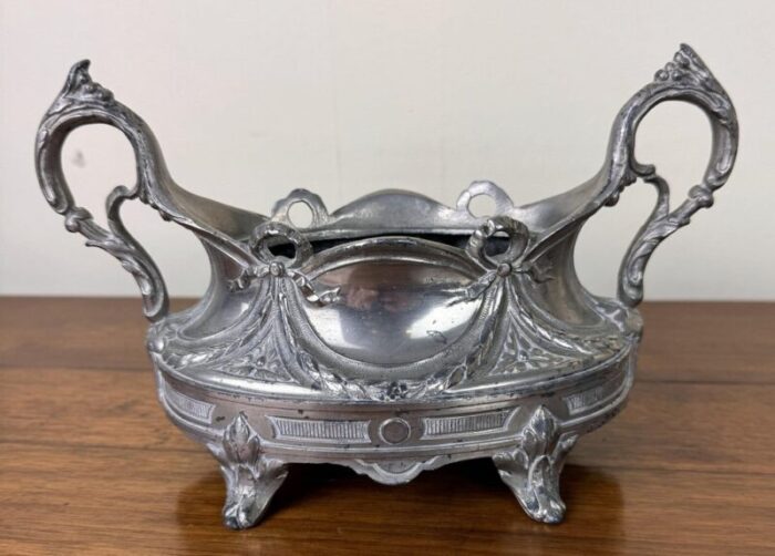 silver plated table planters 1880 set of 2 7