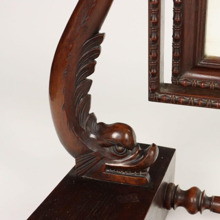 small antique cheval mirror in mahogany poplar 1