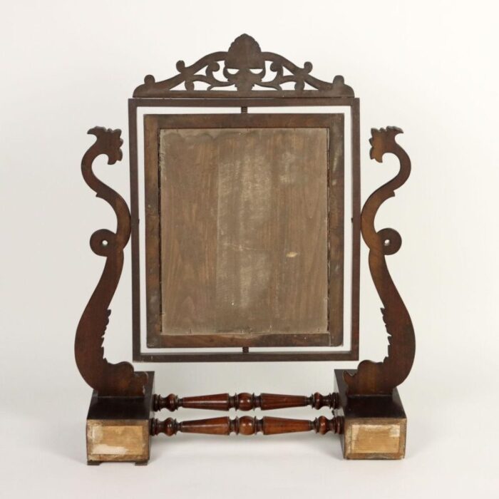 small antique cheval mirror in mahogany poplar 4