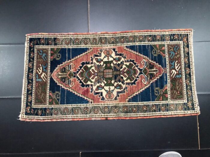 small handmade wool rug 1960s 1 11