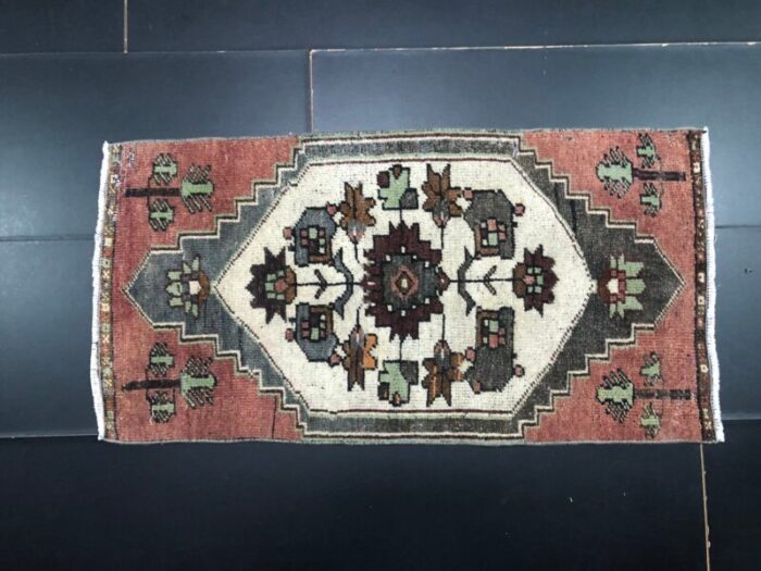 small handmade wool rug 1960s 1 14