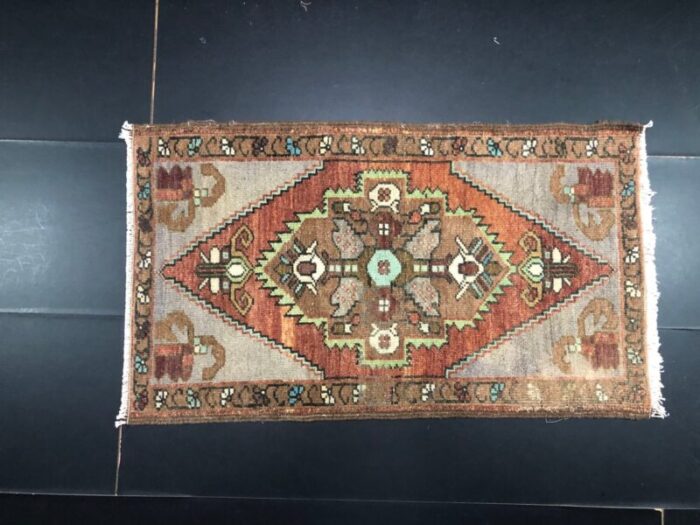 small handmade wool rug 1960s 1 2