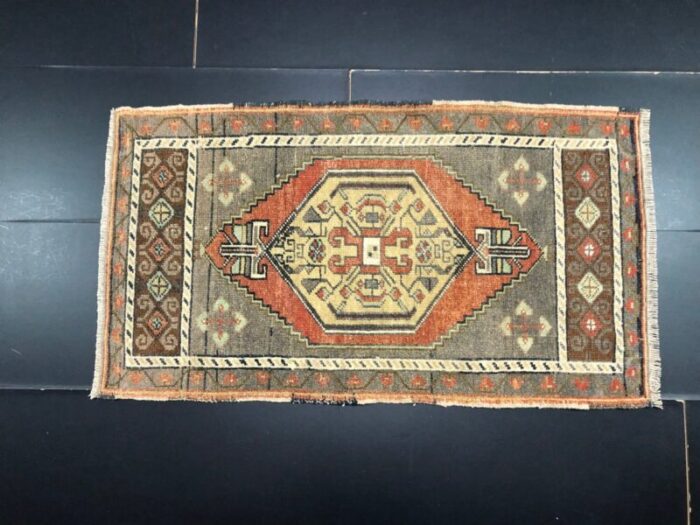 small handmade wool rug 1960s 1 3