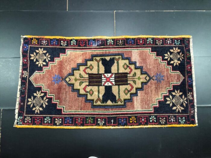 small handmade wool rug 1960s 1 4