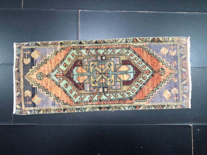 small handmade wool rug 1960s 1