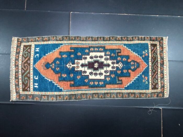 small handmade wool rug 1960s 1 9