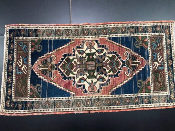 small handmade wool rug 1960s 2 11