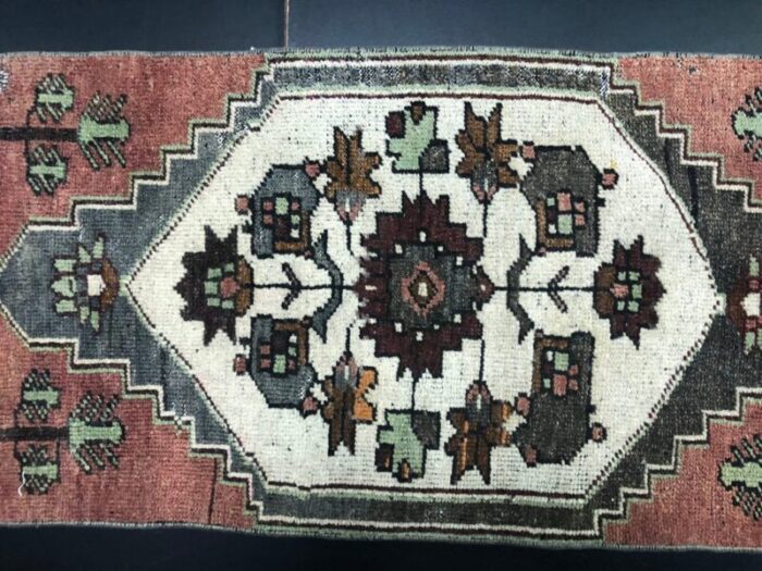 small handmade wool rug 1960s 2 14