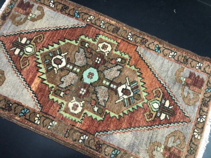 small handmade wool rug 1960s 2 2