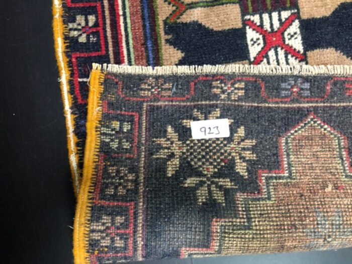 small handmade wool rug 1960s 4 4