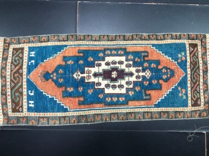 small handmade wool rug 1960s 4 9