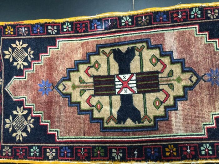 small handmade wool rug 1960s 5 4