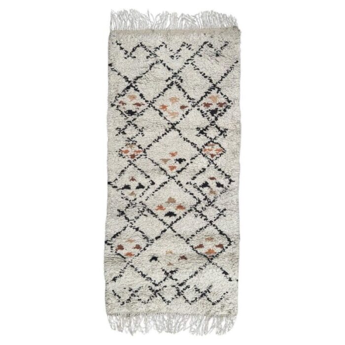 small mid century moroccan tribal beni ouarain rug 1940s 1