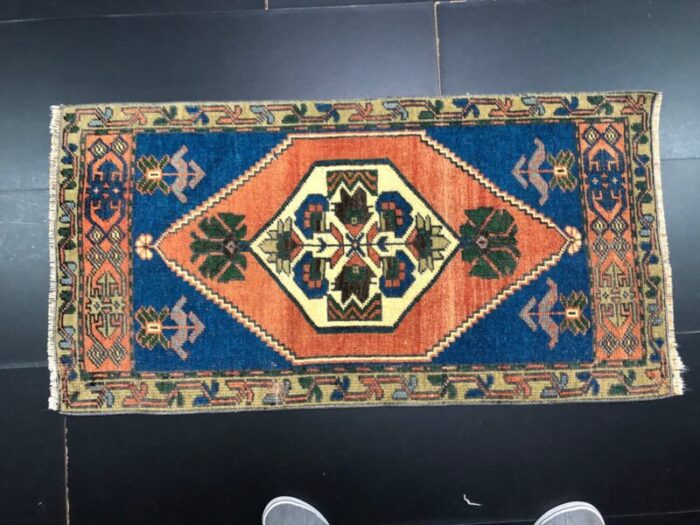 small turkish handmade wool rug 1960s 1 16