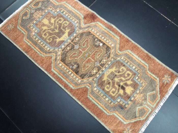 small turkish handmade wool rug 1960s 5 14