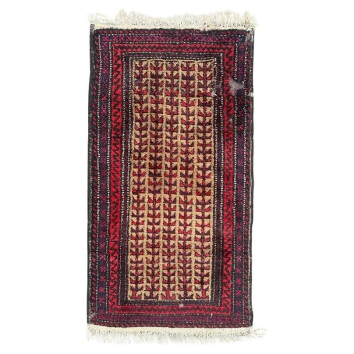 small vintage baluch rug 1950s 1