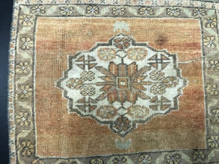 small vintage handmade wool rug 1960s 2