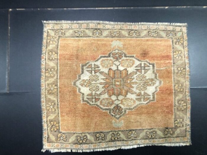 small vintage handmade wool rug 1960s 3