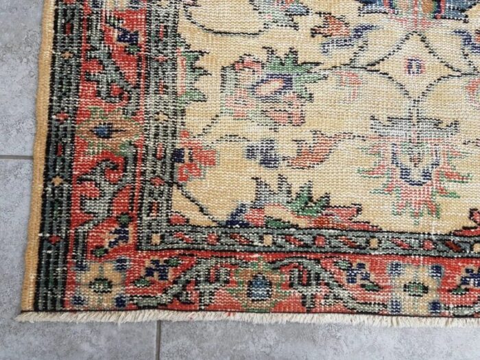 small vintage oushak wool rug 1960s 6