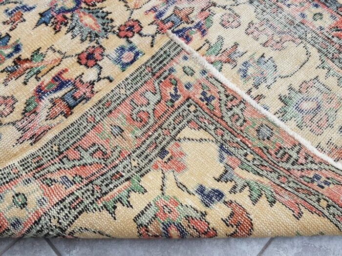 small vintage oushak wool rug 1960s 7