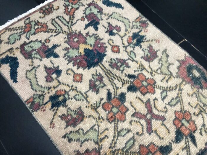 small vintage turkish handmade wool rug 1960s 3 2