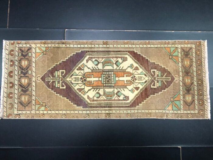 small vintage turkish handmade wool rug 1960s 5 1