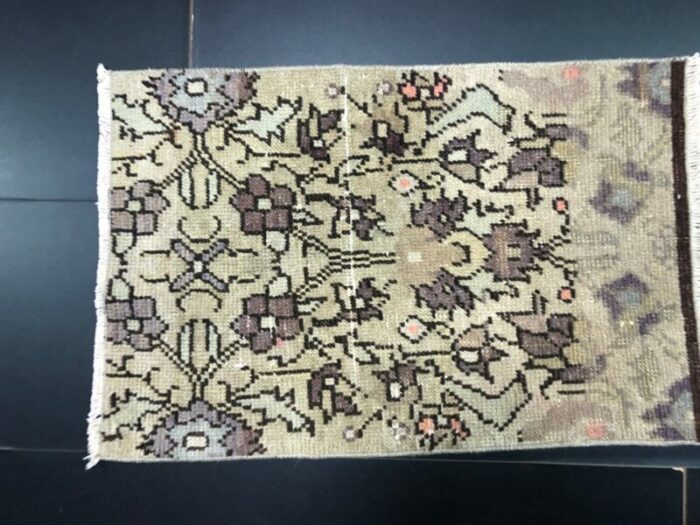 small vintage turkish handmade wool rug 1960s 5 5