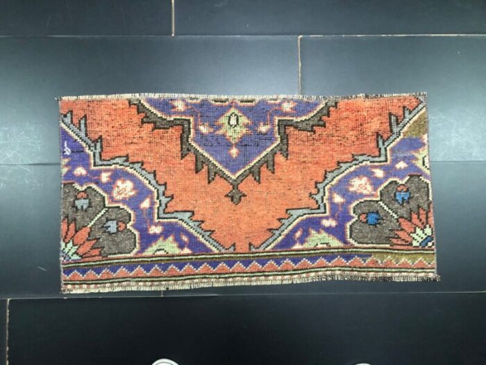 small vintage turkish wool rug 1960s 1 3