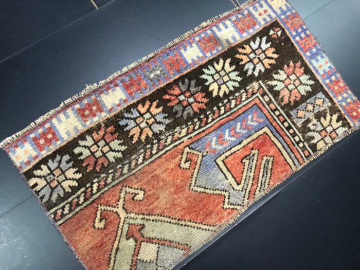 small vintage turkish wool rug 1960s 5 1